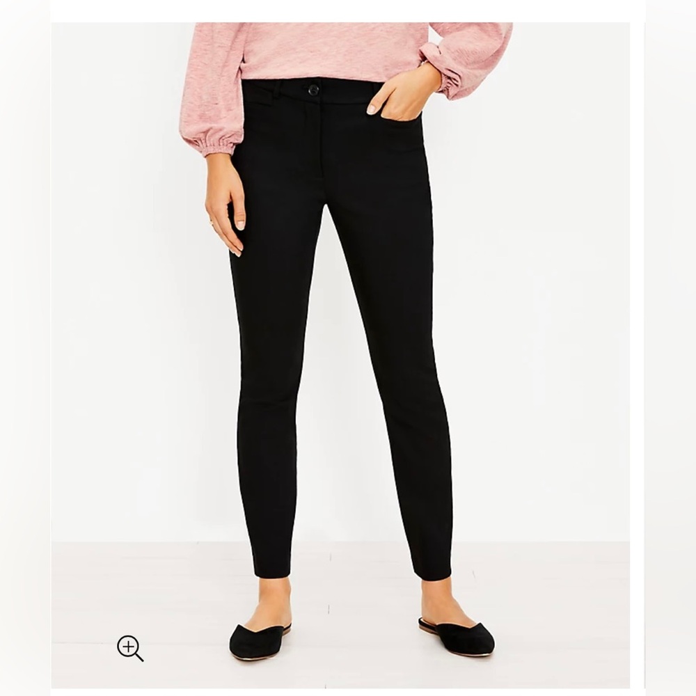 NWT LOFT Tall Curvy Sutton Skinny Pants Black 16 Tall Office Stretch